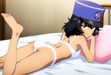 nsfw, 1girl, girls und panzer, anime screenshot, indoors, bedroom, pillow, s-2333213229