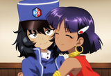 2girls, character study, indoors, manor, anime art, {{{dark-skinned female}}} s-247156851