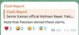 Nuke for nuke - Pakistan denies - Clash Report telegram