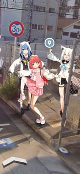 Fubuki and the crew on Jewgle street view_Шираками Фубуки