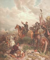 King John III Sobieski blessing Polish attack on Turks in Vienna 1683 - Juliusz Kossak (1871)