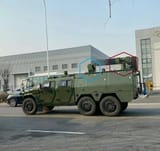 PLA laser air defense truck recently mass produced and handed to pla army units, blue is laser red is radar