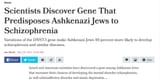 jews are genetically prone to schizophrenia