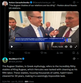 The Augean Stables of our relations are too dirty,&#039; - Peskov about Russia-US relations. 15-06-2025 HD Greek mythology, stables of King Augeas