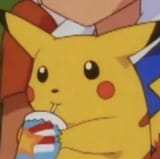 pikachu drinking soda