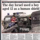 2024-04-23 The day Israel used a boy aged 13 as a human shield - Evil Jews War Crimes Palestinians