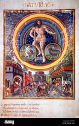 planets-saturn-mediaeval-manuscript-depicting-the-astrological-god-of-saturn-in-the-midst-of-his-children-biblioteca-etensa-MC6FKR