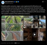 Despite public concerns, large-scale engineered fortifications are actively being constructed along the Dnipropetrovsk-Donetsk border. 16-06-2025