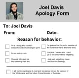 joel davis apology form
