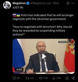 twitter tweet putin tired of ukraine no more talks