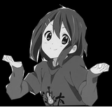 k-on_shrug_BW