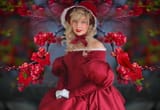 desktop-wallpaper-southern-belle-southern-girl-colorful-vibrant-blonde-bird-butterflies-vivid-blossoms-red-bright-branches-bold-1978099444