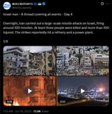 Israel-Iran - A thread covering all events - Day 4 16-06-2025, Overnight, Iran carried out a large-scale missile attack on Israel, firing around 100 missiles