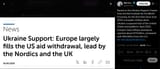 Based on the Ukraine Support Tracker from the Kiel Institute for the World Economy, for the first time since June 2022, European military aid to Ukraine 16-06-2025