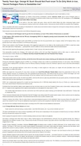 Twenty Years Ago George W. Bush Should Not Push Israel To Do Dirty Work in Iran, “Secret Pentagon Plans to Destabilize Iran” 2005