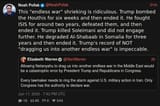 Screenshot 2025-06-17 at 21-23-07 Noah Pollak (@NoahPollak) This endless war shrieking is ridiculous. Trump bombed the Houthis for six weeks and then ended it. He fought ISIS for around two years defeated them and then ended it. Trump killed Sole[...]