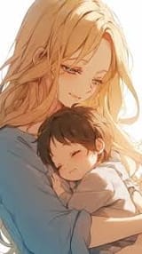 anime mommy with baby