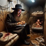 kike seething in a hole with a baby