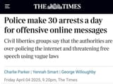 30 arrests a day UK