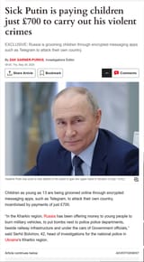 Putin pays children to fight war