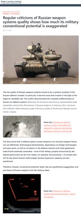 Screenshot 2025-06-18 at 07-42-51 Regular criticisms of Russian weapon systems quality shows how much its military conventional potential is exaggerated - Robert Lansing Institute