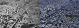 1945. Aerial view of Tokyo after the March bombing of the city. The air raid involved 334 B-29 strategic bombers. The planes flew in three lines and dropped napalm and incendiary bombs every 15 meters