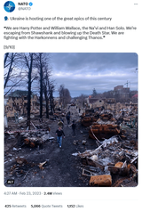 2023-02-23 Official NATO Twitter Marvel Capeshit Tweet @NATO