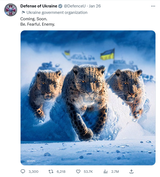 2023-01-26 Defense of Ukraine - Coming. Soon. Be. Fearful. Enemy. - German Leopard Tanks Ukrainian Propaganda @DefenceU Twitter Tweet