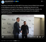 President Zelensky met with NATO Secretary General Mark Rutte ahead of the Alliance summit in The Hague, highlighting Ukraine’s key expectations 17-06-2025 HD