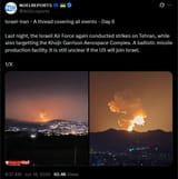 Israel-Iran - A thread covering all events - Day 6 18-06-2025, Last night, the Israeli Air Force again conducted strikes on Tehran, targetting Khojir Garrison