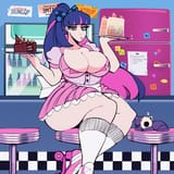 stocking anarchy with big tits as a waitress