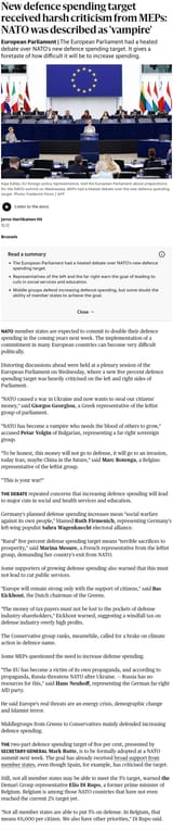 Screenshot 2025-06-18 at 15-15-20 New defence spending target received harsh criticism from MEPs NATO was described as a vampire HS.fi