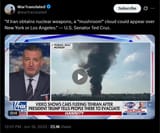 If Iran obtains nuclear weapons, a &#039;mushroom&#039; cloud could appear over New York or Los Angeles.&#039; — U.S. Senator Ted Cruz. 18-06-2025 HD