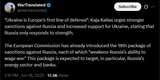 Ukraine is Europe’s first line of defense&#039; Kaja Kallas urges stronger sanctions against Russia and increased support for Ukraine, stating 18-06-2025