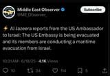 America starts evacuating its citizens from Israel