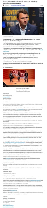 Open Letter to Charlie Kirk