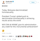 Charlie Kirk Trump Botswana sodomy