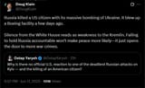 Russia killed a US citizen with its massive bombing of Ukraine. It blew up a Boeing facility a few days ago. 18-06-2025, Silence from the White House