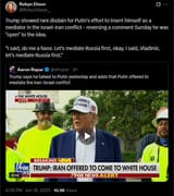 Trump showed rare disdain for Putin&#039;s effort to insert himself as a mediator in the Israel-Iran conflict - reversing a comment Sunday 18-06-2025 HD