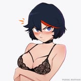 ryuko tomboy in black lance bikini