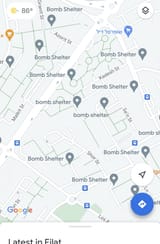 Israel bomb shelter map