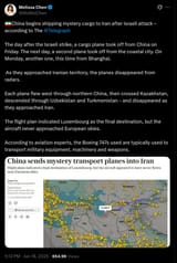 Screenshot 2025-06-18 at 23-11-13 Melissa Chen on X 🇮🇷China begins shipping mystery cargo to Iran after Israeli attack – according to The @Telegraph The day after the Israeli strike a cargo plane took off from China on Frid[...]