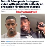 Detroit felon posts Instagram video with gun while actively on probation for firearm charges cover