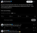 Russia is throwing threats at the U.S., the Russian Foreign Ministry &#039;warns America against providing direct military aid to Israel, even from thinking about it&#039; 19-06-2025