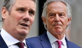 tony blair looking at keir starmer thinking about digital id