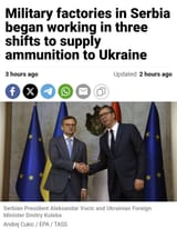 serbian weapons for ukraine three shifts