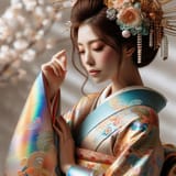 iredescent paint kimono