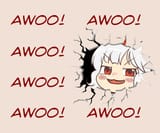 awoo busting through
