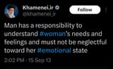 Khamenei Iran Pro-Women Twitter Tweet Simp