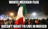 Waves mexican flag doesn&#039;t want to go to Mexico